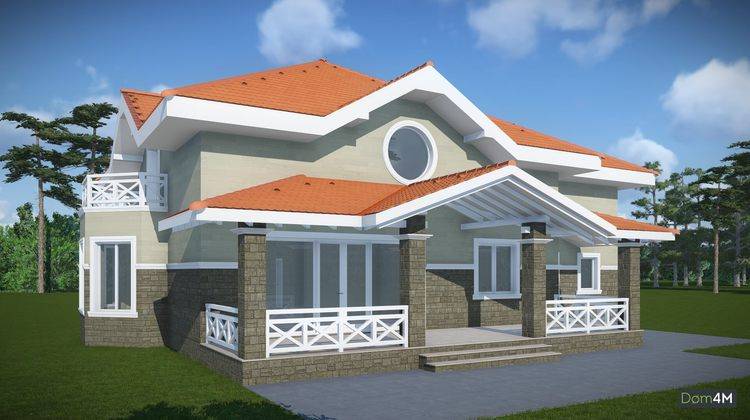 Готовый проект особняка с гаражом