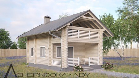 Роскошный двухэтажный деревянный загородный дом