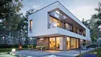 Современный красивый дом в стиле минимализма