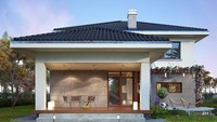 Стильный двухэтажный дом с красивой верандой