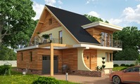 Оригинальный проект дома с двухскатной крышей