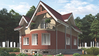Проект загородного дома с подвалом и с кирпичным фасадом