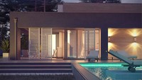 Проект комфортного одноэтажного дома с бассейном
