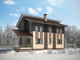 Проект жилого уютного загородного дома 190 m²