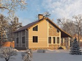 Архитектурный проект коттеджа с зимним садом и гаражом