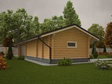 Проект практичного гаража с красивым деревянным фасадом