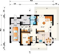 Коттедж площадью более 150 m² с угловым эркером