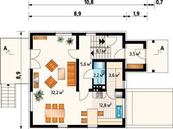 Двухэтажный коттедж с подземным гаражом