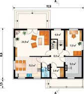 Красивый двухэтажный дом с английскими окнами