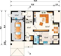 Симпатичный коттедж под четырехскатной крышей из натуральной черепицы