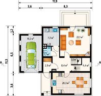 Привлекательный особняк с гаражом под двускатной крышей