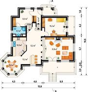 Большой особняк в три этажа с подземным гаражом для автомобиля