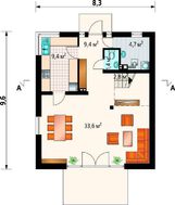 Европейский коттедж с темно-синим декором и французскими балконами