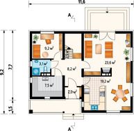 Проект мансардного коттеджа в классическом стиле 9 на 12 м