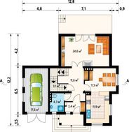 План просторного особняка площадью 248 кв. м с эркером и балконами