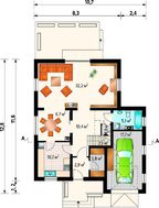 Проект дома с мансардой и гаражом на 1 авто