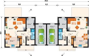 Просторный загородный особняк на две семьи в современном стиле