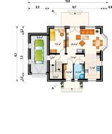 Загородная усадьба с компактным цокольным этажом и мансардой