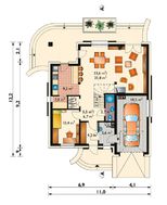 Архитектурный проект оригинального загородного коттеджа с пятью спальнями