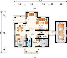 Интересный проект дома с пятью спальнями и пристроенным гаражом