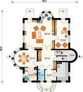 Проект усадьбы с эркерами и шестью спальнями