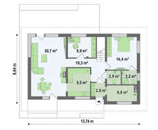 Небольшая классическая двухэтажная усадьба