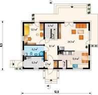 Проект красивой небольшой усадьбы с деревянной мансардой