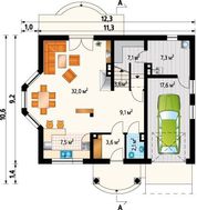 Архитектурный проект стильного дома с мансардой
