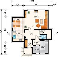 Компактный загородный коттедж для небольшой семьи