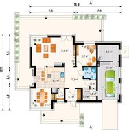 Мансардный дом с большими угловыми панорамными окнами