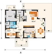 Оригинальный проект светлого мансардного дома