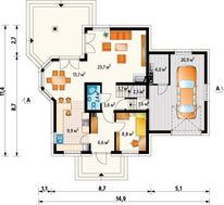 Небольшой особняк с мансардой 11 на 9 площадью более 200 m²