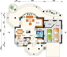 Небольшой мансардный особняк с пристроенным гаражом