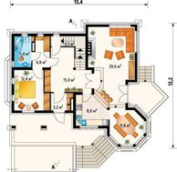 Выделяющийся проект дома с гаражом на 2 авто в цокольном этаже