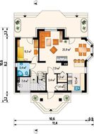 Традиционный проект дома до 150 m² с мансардой