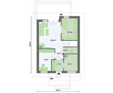 Проект небольшого классического коттеджа для узких участков