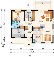 Загородный дом с мансардой 12м на 9м