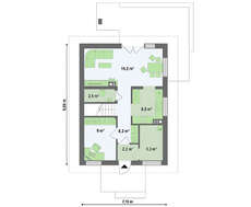 Проект малогабаритного коттеджа для узкого участка