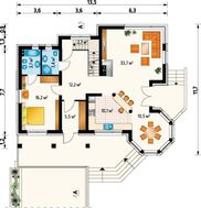 Проект дома с мансардой со строгим фасадом