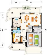 Строгий загородный коттедж с мансардой