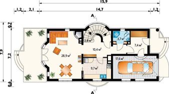 Уютный дом с цокольным этажом для дружной семьи