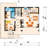 Проект дома с гаражом на 2 авто в цокольном этаже