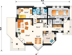 Двухэтажный дом уникальной формы в европейском стиле