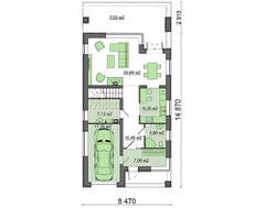 Современный двухэтажный дом со стильными стеклянными балконами