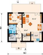 Двухэтажный коттедж со стильными деревянными конструкциями на входном крыльце и террасе