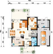 Красивый дом в два этажа со стеклянными балюстрадами балконов