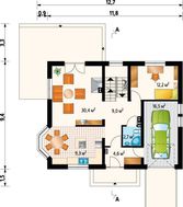 Красивый дом с мансардой для небольшой семьи