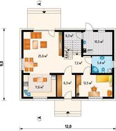 Загородный дом прямоугольной формы 9 на 12