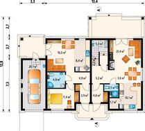 План великолепного особняка на 234 кв. м с декором из натурального камня