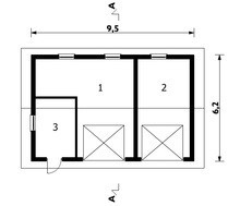 Проект гаража на 2 места с хозяйственным помещением